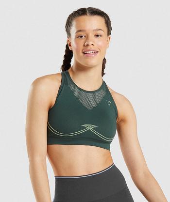 Gymshark Apex Seamless Ženske Sportski Grudnjak Obsidijanske Zelene Zelene | HR 3309FDN